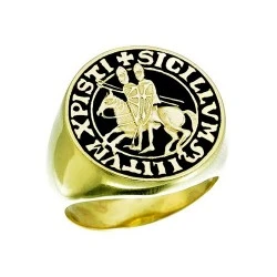Knights Templar Seal Ring Silver Crusader Jewelry